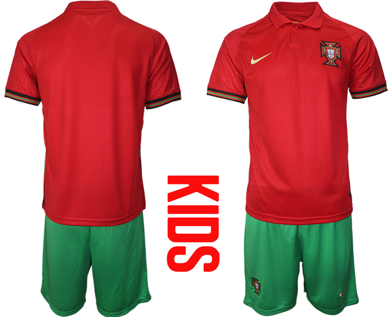 2021 European Cup Portugal home Youth blank soccer jerseys->youth soccer jersey->Youth Jersey